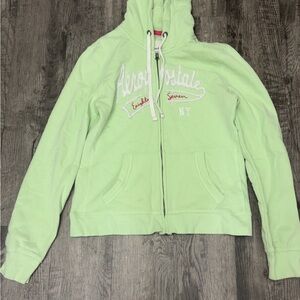 Aeropostale Women's Green Hoodie Jacket